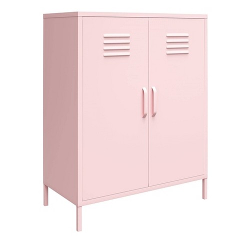 2 Door Cache Metal Locker Storage Cabinet Pink - Novogratz : Target