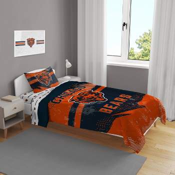 NFL Chicago Bears Slanted Stripe Twin Bed in a Bag Set - 4pc