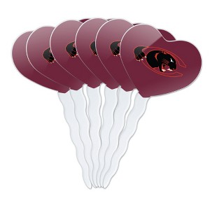 Claflin University Primary Logo Heart Love Cupcake Picks Toppers Decoration Set of 6 - 1 of 4