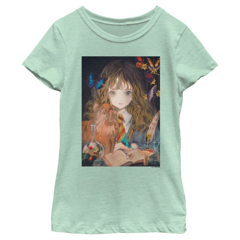 Girl's Harry Potter Hermione and Crookshanks T-Shirt, 1 of 5