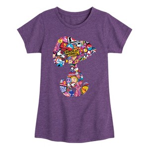 Girls' - Peanuts - Snoopy Silhouette Pattern Fitted Short Sleeve Graphic T-Shirt - 1 of 4