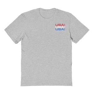 Rerun Island Men's Usa Usa Lc Red And Blue  Americana 4Th Of July Short Sleeve Graphic Cotton T-Shirt - 1 of 4