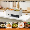 Commercial Food Warmer, Electric Steam Table – 2 x 12 QT Capacity, 1500W Stainless Steel with Adjustable Temp 86-185°F for Catering - 2 of 4