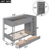 NicBex Twin Over Twin Bunk Bed with Guardrail and 2 Drawers,Loft Bed with Ladder and Multi-layer Cabinet,Noise Reduced Bunk Beds for Bedroom - 3 of 4