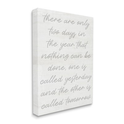 Motivational Quote Gray and White Canvas Wall Art, 16 x 20