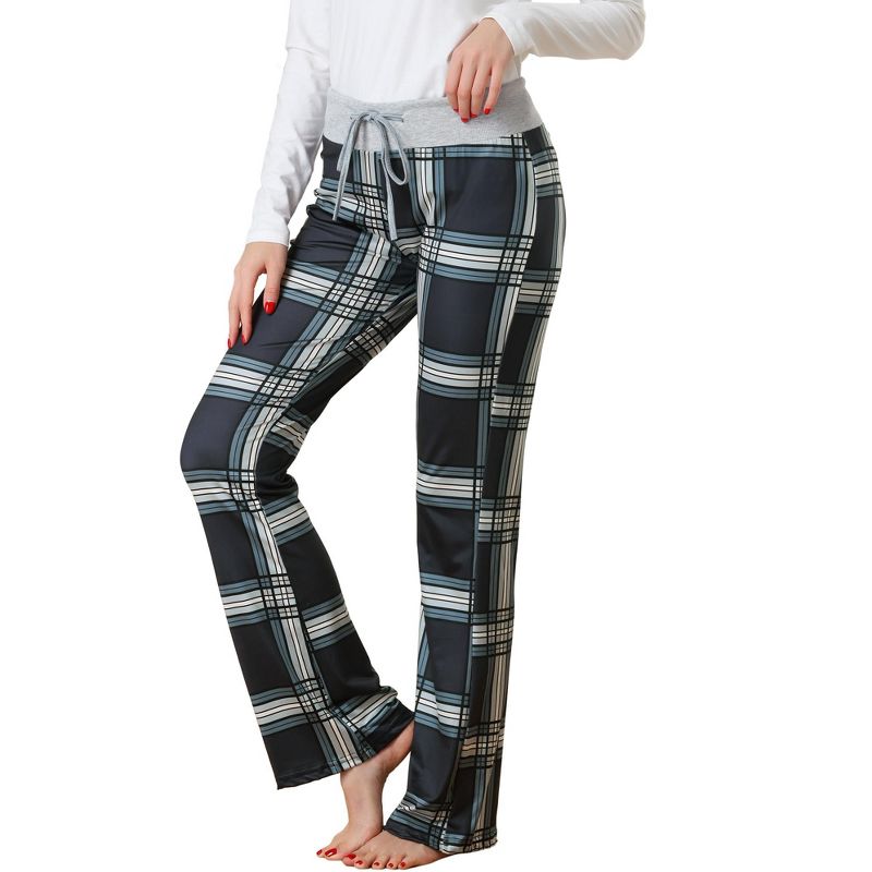 cheibear Women's Yoga Casual Trousers Wide Leg Lounge Pajamas Pants, 1 of 6