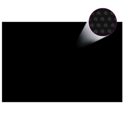 vidaXL Pool Cover Black Thick PE film with air chambers, PVC Large