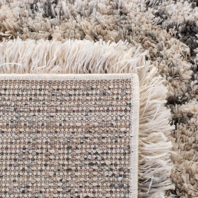 Gray Square Hand-knotted Shag Rug 59" Synthetic