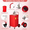 Fuel Tank with Pump, Heavy Duty Gas Caddy Transfer Tank with Wheels & Hose - 4 of 4
