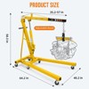 Folding Hydraulic Engine Hoist with Lever, Folding Engine Shop Crane Lift, Heavy Duty Cherry Picker, 6 Wheels, for Garages, Workshops,2 Tons/4000 Lbs - 2 of 4