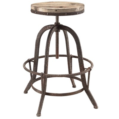 Collect Wood Top Barstool Brown - Modway