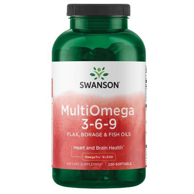 Swanson MultiOmega 3-6-9 - Non-GMO Flax Oil, Borage Oil, and Fish Oil Capsules - Essential Fatty Acids