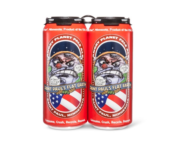 Flat Earth Angry Planet Pale Ale - 4pk / 16 fl oz Cans