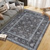 Vintage Rug for Living Room, Washable Black Entryway Rug Non Slip Soft Bedroom Rugs - 4 of 4