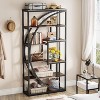 ORRD Industrial Etagere Bookshelf, 70.47" Tall 5-Tier Vintage Gray Open Shelf with 8 Storage Tiers & Metal Frame for Living Room & Bedroom - 4 of 4