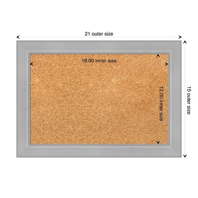 Vista Brushed Nickel Framed Natural Cork Bulletin Board