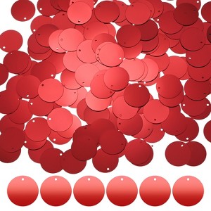 Unique Bargains PVC Durable Lightweight Bend-Resistant Sequin Embellishments 450 Pcs Red - 1 of 4