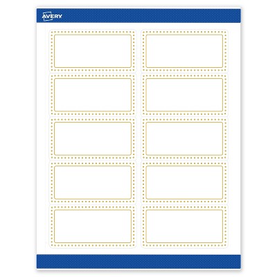 Avery 2" x 4" Labels, Gold Border with Gold Dots, 100 ct