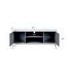 47" Modern Glam Silver Mirrored TV Stand for 50 Inch TV,Media Console with Sparkling Diamond Shap Crystal Doors and Open Storage-Baofuwish - 4 of 4
