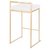 LumiSource Set of 3 Fuji Stacker Counter Height Barstools Gold/White Velvet - 4 of 4