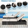 Patio Lounge Chairs Set of 2, Outdoor Wicker Rattan Lounge Chair with 6 Position Adjustable Backrest - 4 of 4
