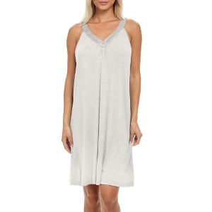ADR Women's Soft Knit Sleeveless Night Shirt Nightgown Pajama Top V Neck Racerback - 1 of 3