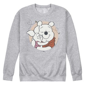 Men's - Winnie the Pooh - Pooh And Piglet Hug Graphic Fleece Sweatshirt - 1 of 4