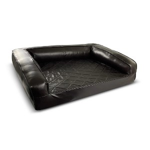BuddyRest Grand Supreme Premium Leather Memory Foam Dog Bed - 1 of 4