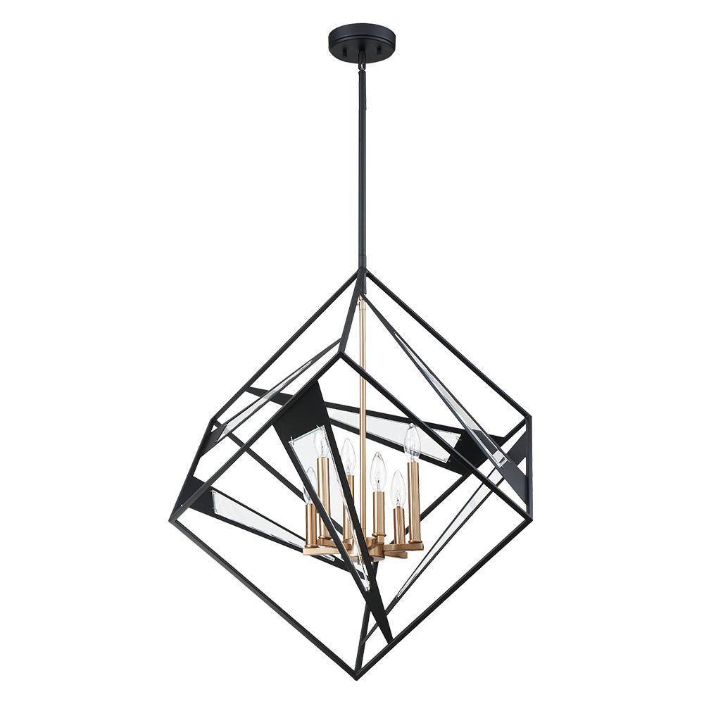 6-Light Corrietes Pendant Matte Black - EGLO: Contemporary Glass Cylinder Shades, Adjustable, No Bulbs Included