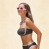 Women's Chic Sporty Textured Contrast Trim Bikini Top - Cupshe - 2 of 4