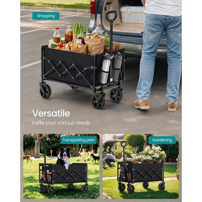 Ink Black Steel Folding Utility Wagon with Handle