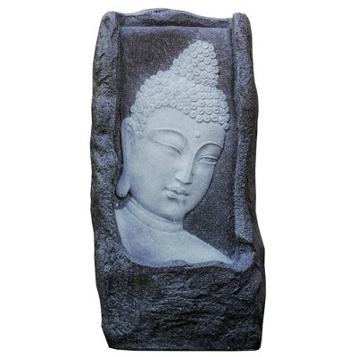 34.65" Buddha Indoor/Outdoor Waterfall Fountain with LED Light - White - XBrand