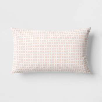 10"x17" Micro Grid Rectangular Outdoor Lumbar Pillow - Room Essentials™