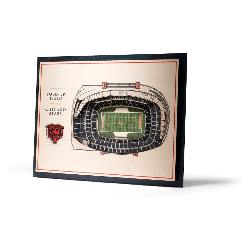 NFL Chicago Bears 5-Layer Stadiumviews 3D Wall Art, 1 of 6