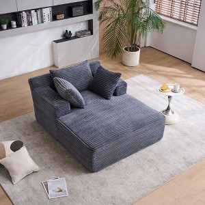 Okak Modern Oversized Corduroy Longue Sleeper Sofa Chair with Pillows,Deep Seat Single Sofa for Living Room,Apartment,Guestroom - 1 of 4