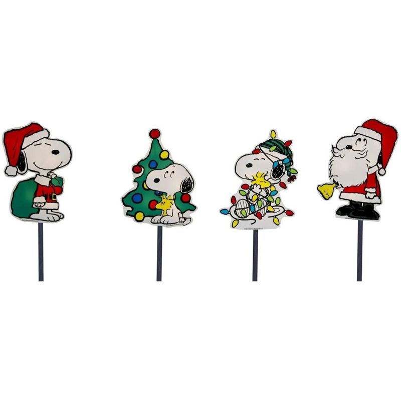 Snoopy Christmas LED Pathway Markers with PVC Stakes