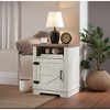 DOMETOUR Farmhouse Nightstand , Beside Table with Barn Door, Modern End Side Table with Storage for Bedroom, Office - 3 of 4