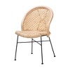 Baxton Studio Lisa Modern Bohemian Natural Brown Rattan and Black Metal 5-Piece Dining Set - 3 of 4