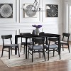 LuxenHome Wenge in Ash Veneer MDF Wood 6-Person Rectangle Dining Table with Rubberwood Legs Black - 4 of 4