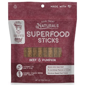 Dog Treat Naturals Superfood Sticks -Beef & Pumpkin 10oz Bag, All-Natural Treats - 1 of 4