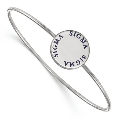 Black Bow Jewelry Sterling Silver Sigma Sigma Sigma Greek Life Bangle Bracelet 7 Inch