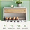 Freestanding Shoe Rack, Ratten Modern Flip Doors Shoe Storage Cabinet with 2 Adjustable Shelves and Drawer - 3 of 4