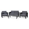 Christopher Knight Home Rabun Outdoor Acacia Wood 4 Seater Chat Set with Cushions - 2 of 4