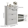 Shoe Storage Cabinet with 2 Flip Drawers and 2 Swivel Drawers ¨C Freestanding Slim Entryway Organizer with Adjustable Shelves - 2 of 4