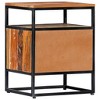 vidaXL Mid-Century Elegant Bedside Cabinet/Nightstand – 15.7"x11.8"x19.7", Made from Durable Solid Reclaimed Wood and Powder-Coated Steel – Brown - 3 of 4