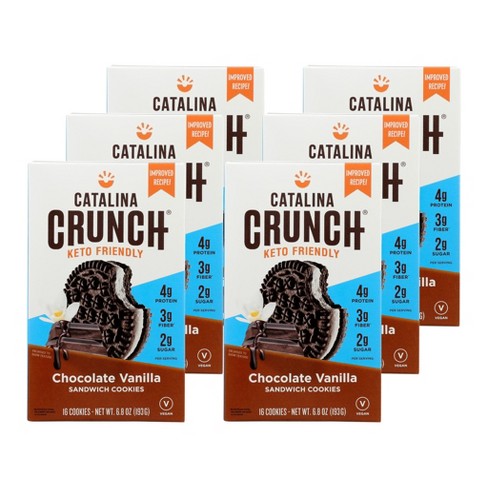 Catalina Crunch Keto-friendly Chocolate Vanilla Sandwich Cookies - Case ...