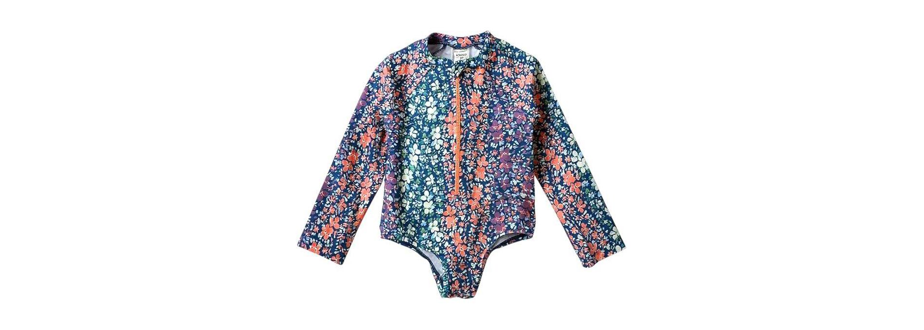 OSHKOSH B'GOSH Toddlers and Baby Girls' One Piece Swimsuit Rashguard, Multi, 2T