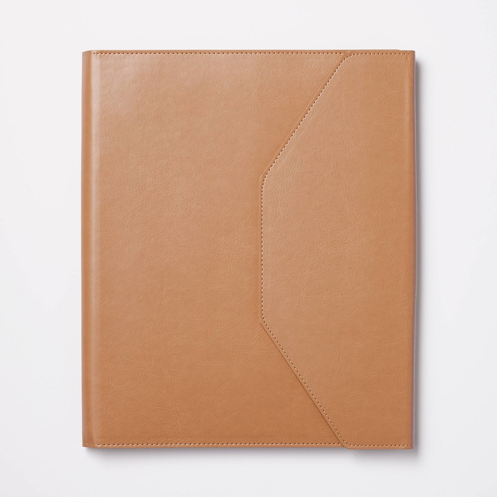 Photos - Notebook Padfolio with Pockets and 80 Page 0.3" Rule Notepad Brown - Threshold™