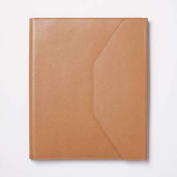 Padfolio with Pockets and 80 Page 0.3" Rule Notepad Brown - Threshold™