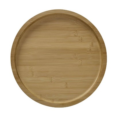 14" Round Bamboo Charcuterie Board with Clear Locking Lid